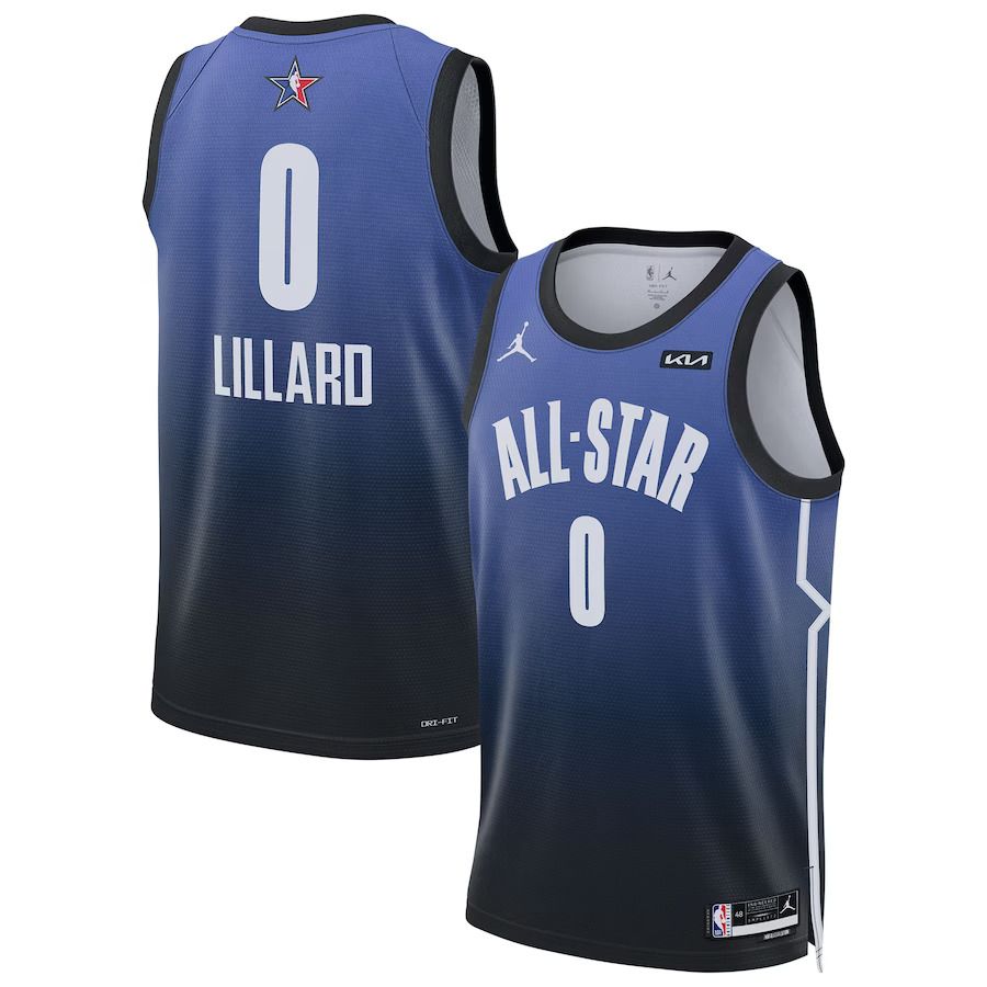 Men Portland Trail Blazers #0 Damian Lillard Jordan Brand Blue 2023 NBA All-Star Game Swingman NBA Jersey